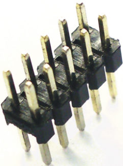 Multi-pin connector 2x5, RM 2.54, double row